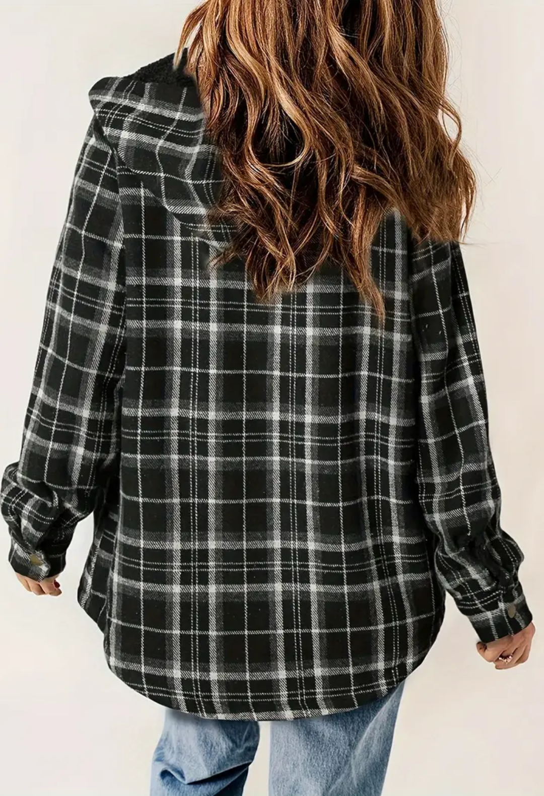 Fuzzy Flannel Hoodie