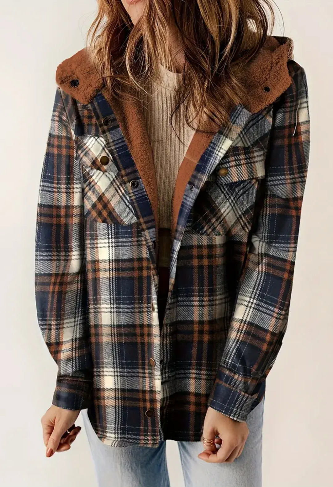 Fuzzy Flannel Hoodie