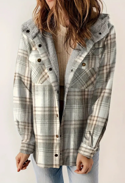 Fuzzy Flannel Hoodie