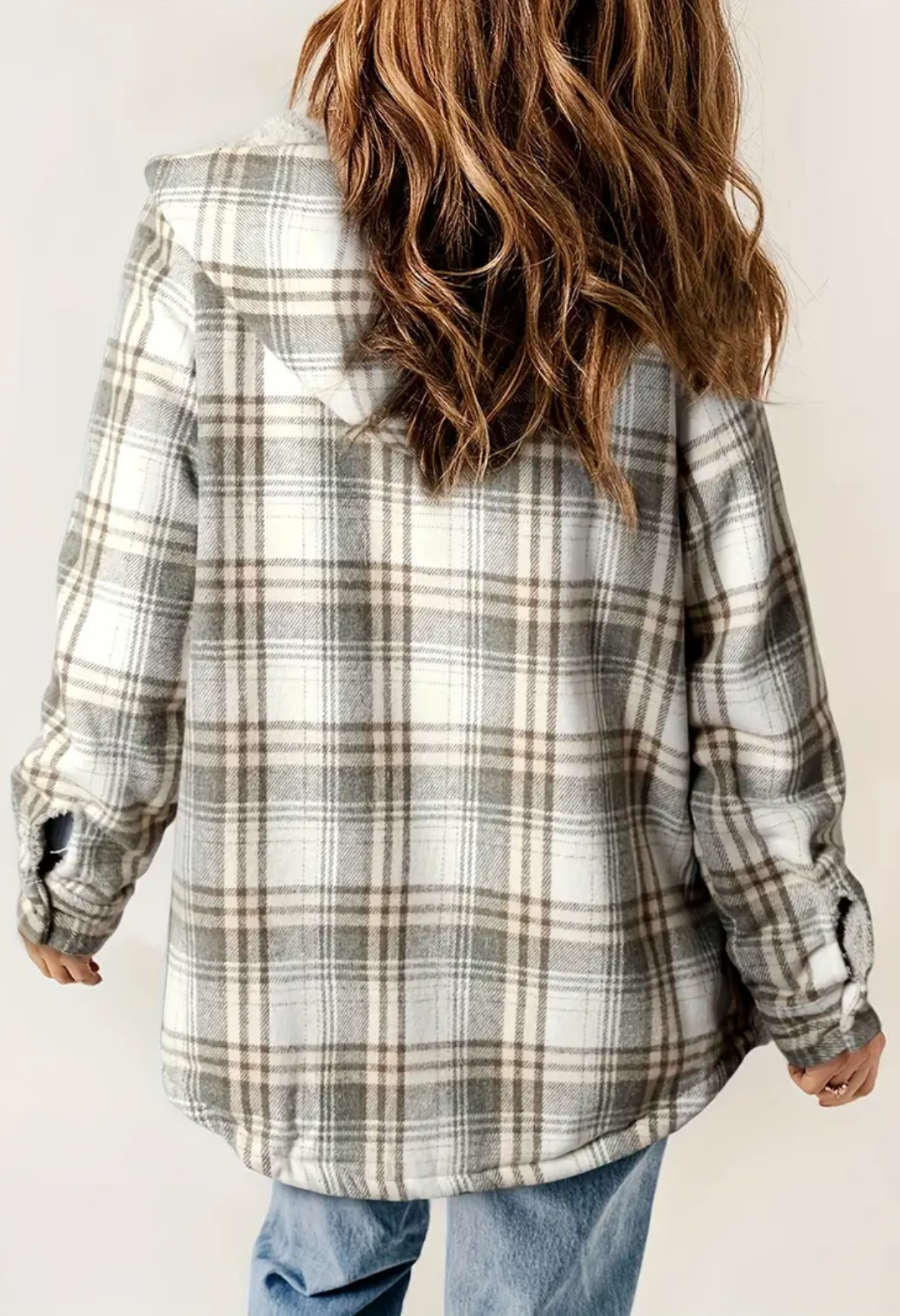 Fuzzy Flannel Hoodie