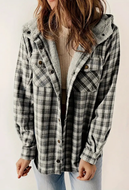 Fuzzy Flannel Hoodie