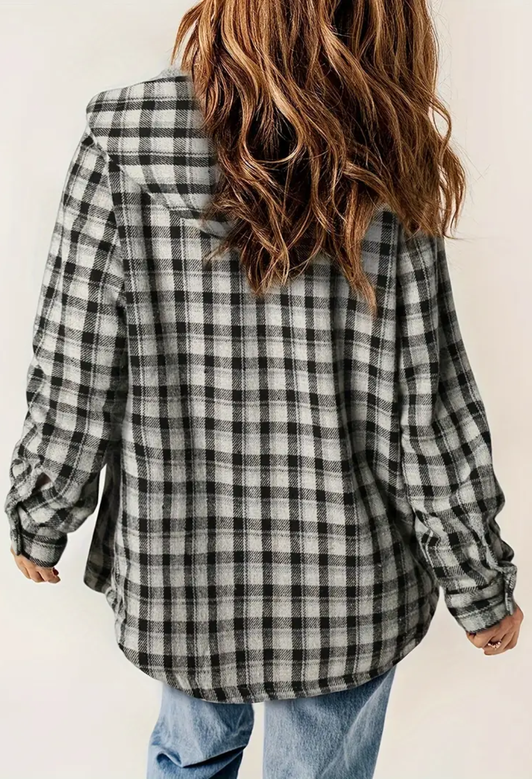 Fuzzy Flannel Hoodie