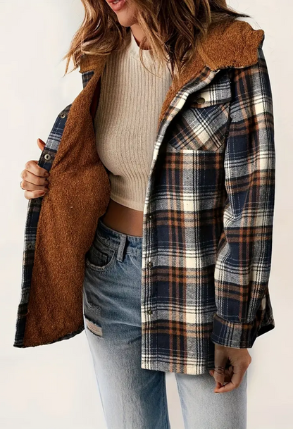 Fuzzy Flannel Hoodie