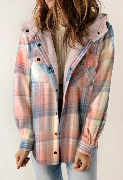 Fuzzy Flannel Hoodie