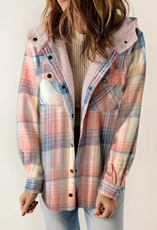 Fuzzy Flannel Hoodie